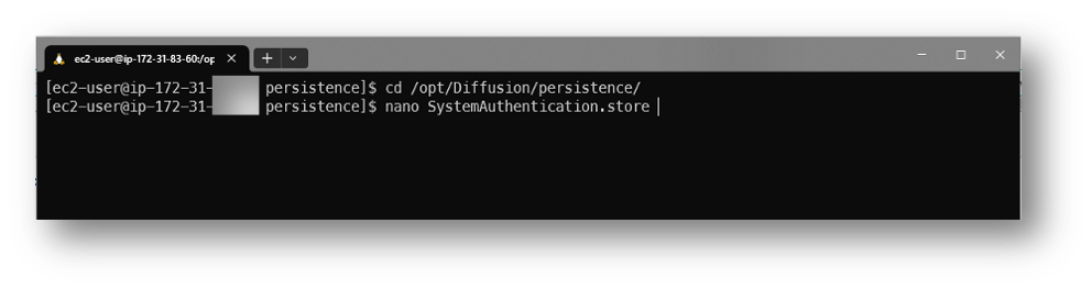 Modify the system authentication store