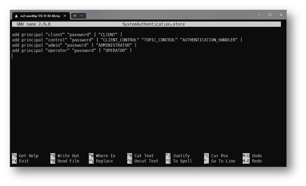 System authentication store