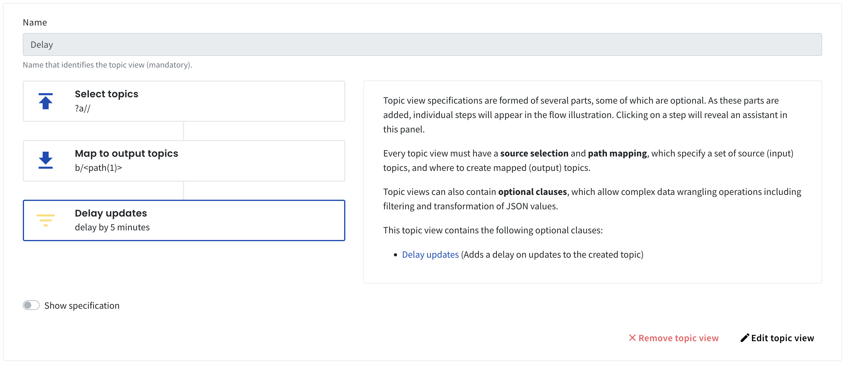 Create topic view