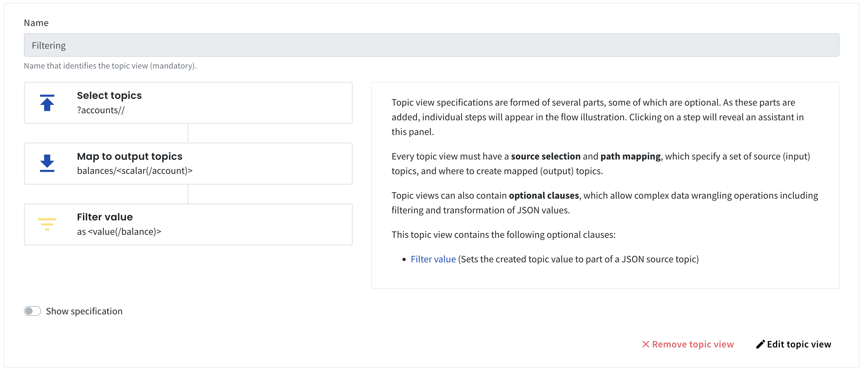 Create topic view