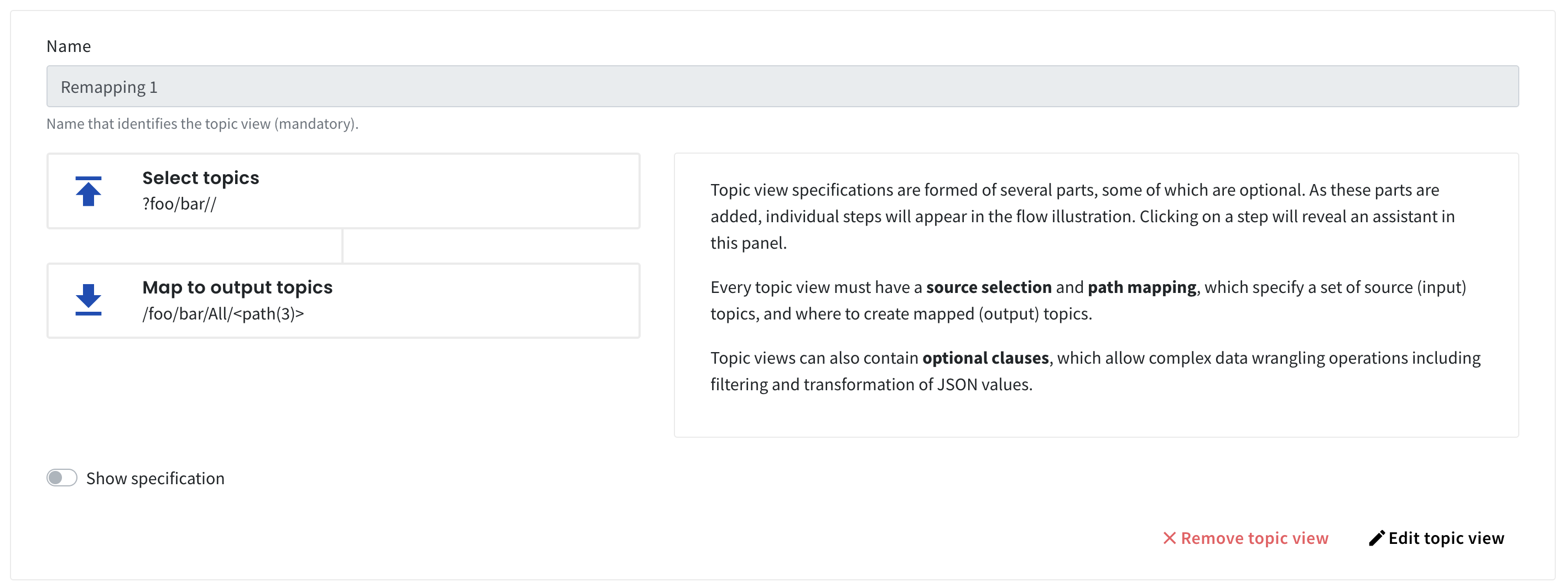 Create topic view