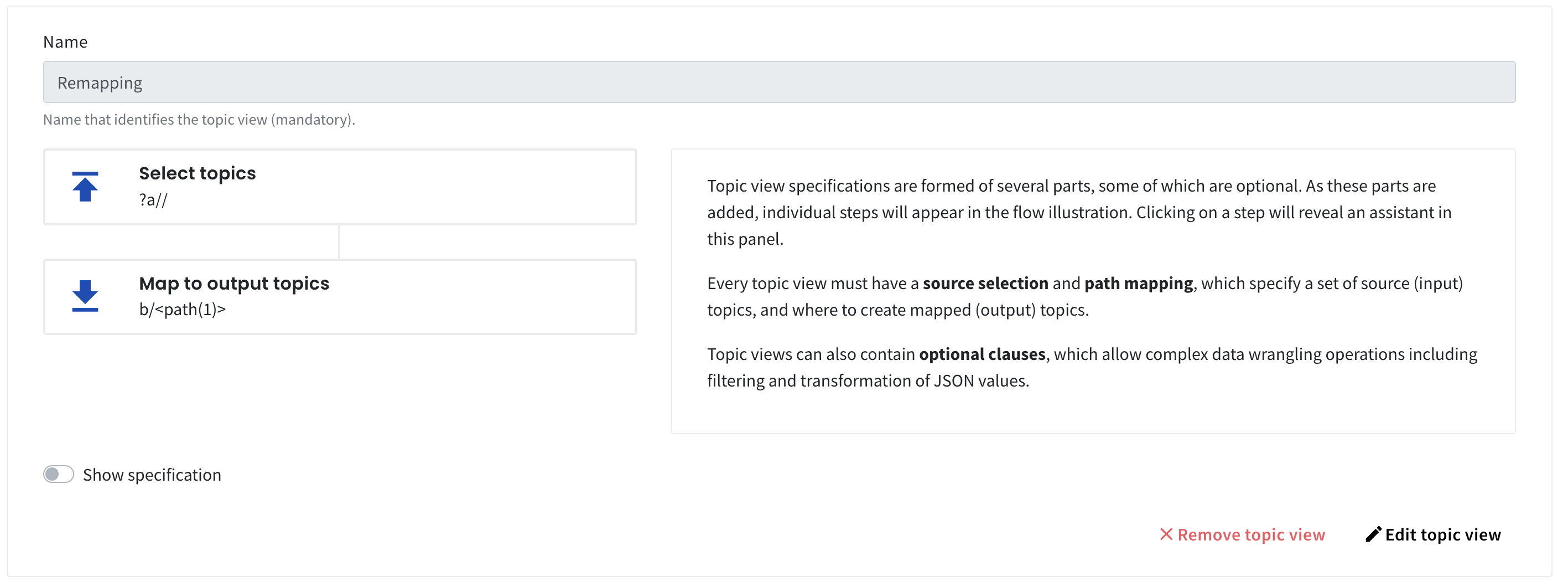 Create topic view